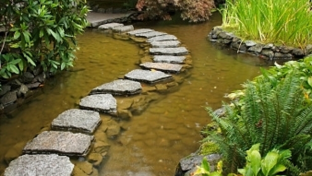 Furnishing the garden with stones