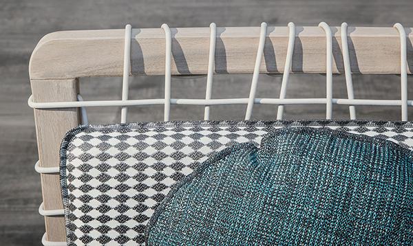 Detail of the Gervasoni outdoor sofa, by Sediarreda