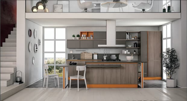 Colors that go well with orange, Creo Kitchens kitchen