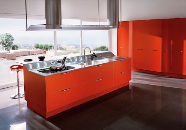 Orange kitchen idea, Venus model, Snaidero