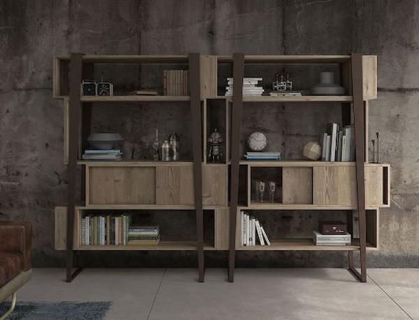 Libreria in legno riciclato di Re-wood